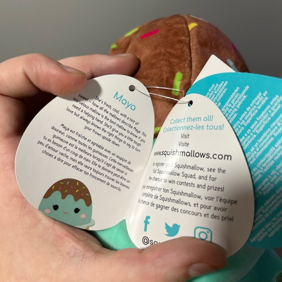 NWT Squishmallow Maya the Mint Ice Cream Claire’s Exclusive 8” Plush - Picture 3 of 3